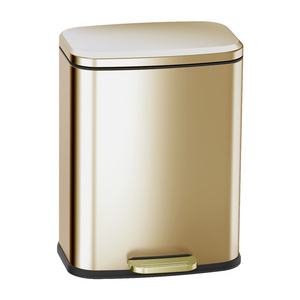 Factory direct sales of high end champagne gold stainless steel modern trash cans home decoration trash cans