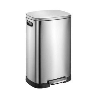 Factory supplies 38L/50L large capacity domestic indoor metal trash cans kitchen stainless steel trash cans