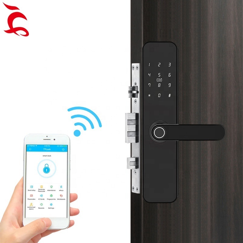 Tuya Fully Automatic WIFI Intelligent Fingerprint TTlock App High Security Smart Door Lock For Wooden Door