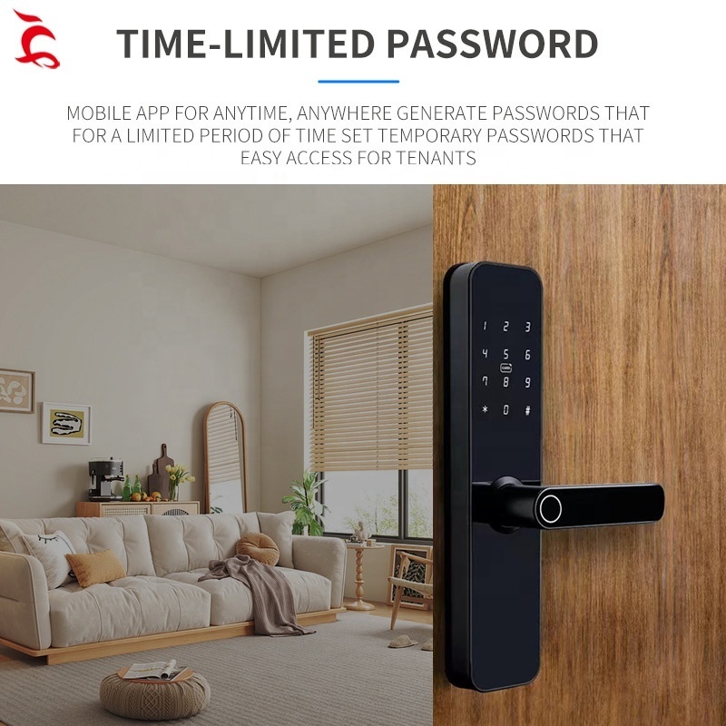 Tuya Fully Automatic WIFI Intelligent Fingerprint TTlock App High Security Smart Door Lock For Wooden Door