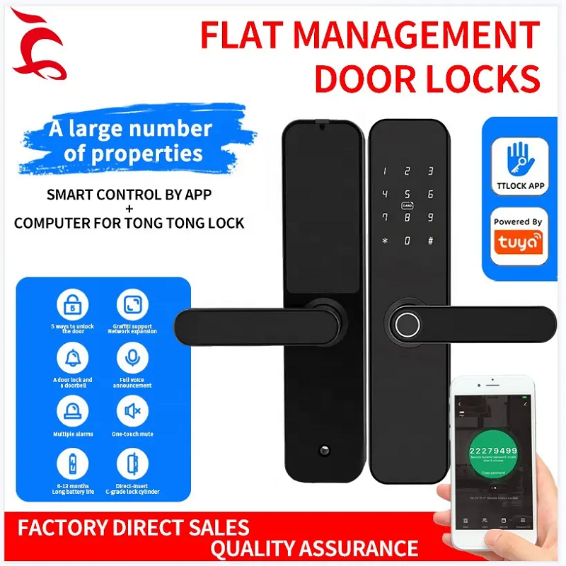 Fingerprint and Password IC Card Smart Door Lock with TUYA WIFI or TT Lock APP Viewer Vision Digital