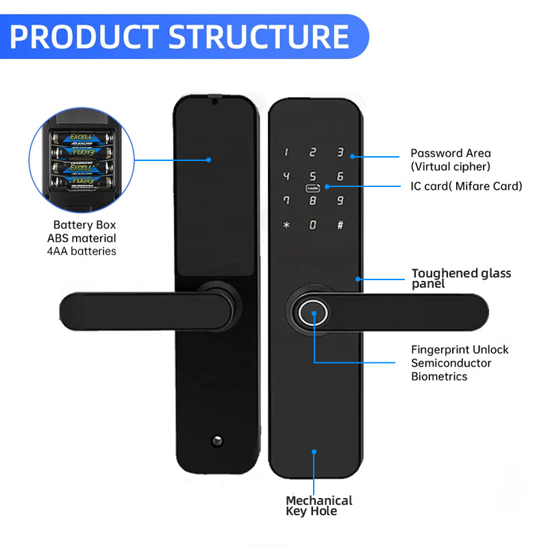 MZD  Keyless Entry With smart locks for front door wi-fi zigbee security smart home door lock smart lock For Apartment