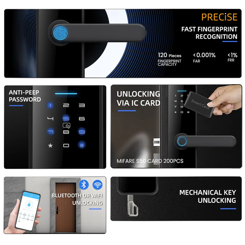 MZD  Keyless Entry With smart locks for front door wi-fi zigbee security smart home door lock smart lock For Apartment