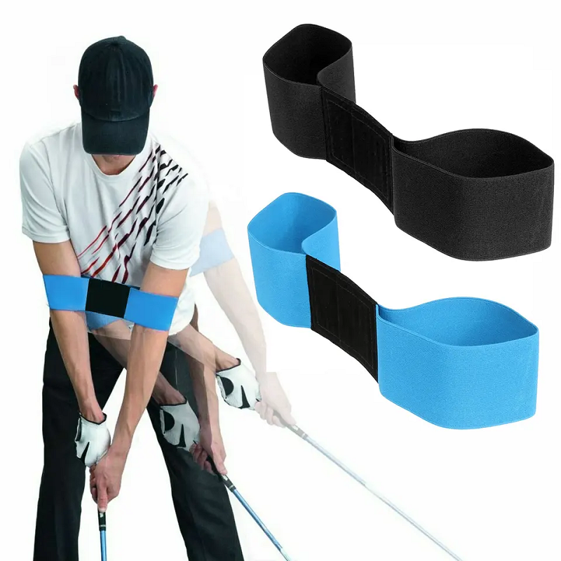 Elastic Fabric Golf Posture Correction Belt Arm Motion Golf Swing Trainer Aid Grip Band for Beginner Players