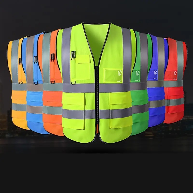 High Quality Reflective Jacket Safety Road Emergency Jilet Gilets Custom Logo High Visibility Mens High Safety Workwear Vest