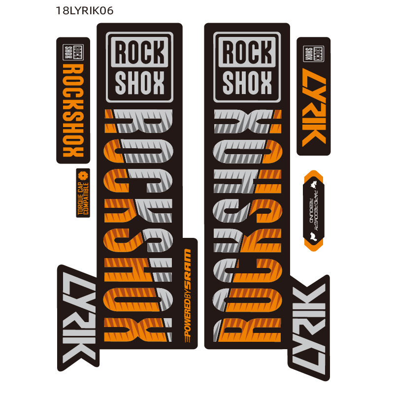 kraft paper label seal paper gold label sticker  LYRIK ROCK-SHOX mountain bike front fork sticker Rockshox decal