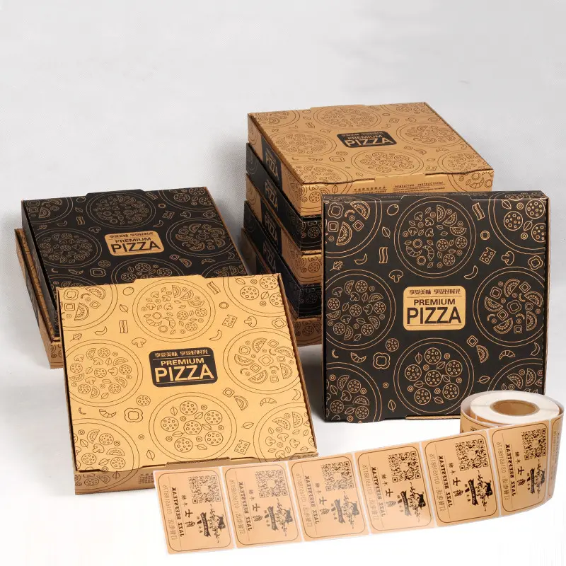 Custom Pizza Packaging Paperboard Boxes Takeaway Food Solution for Baby Sushi Cookie Bread and Other Foods