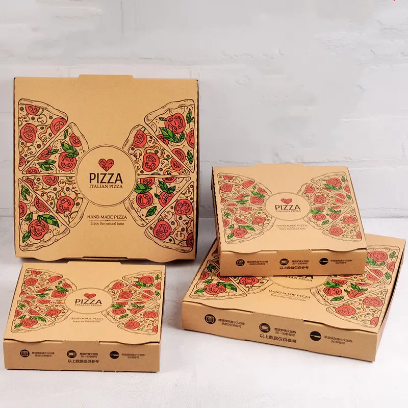 Custom Pizza Packaging Paperboard Boxes Takeaway Food Solution for Baby Sushi Cookie Bread and Other Foods