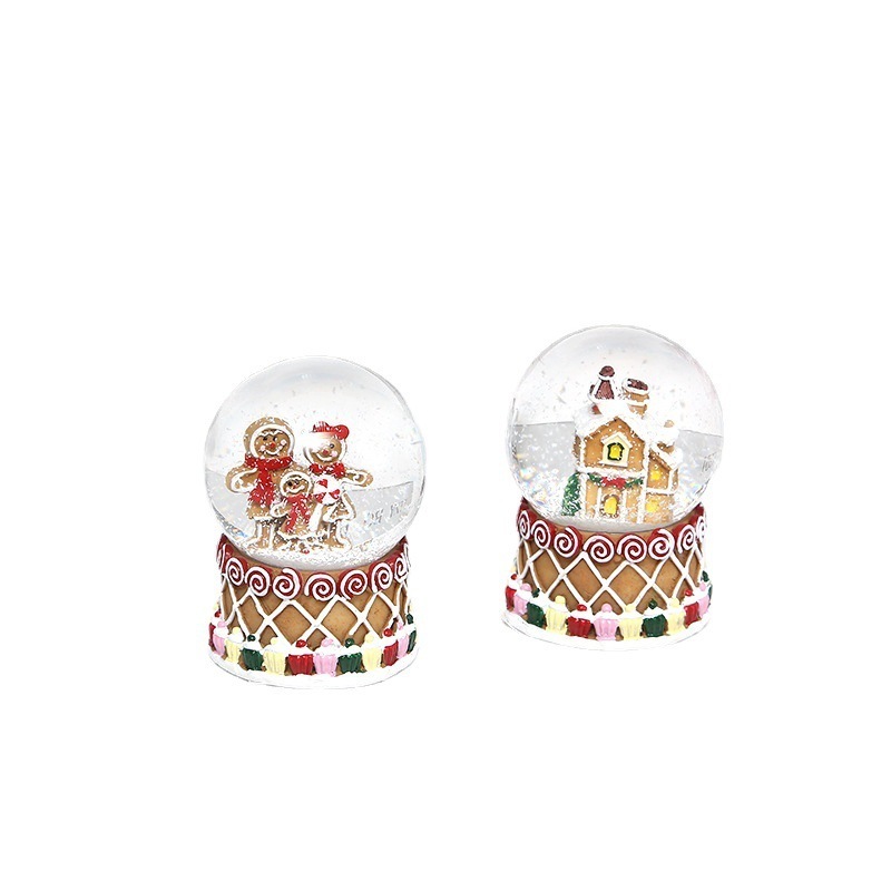 Wholesale High Quality Custom Snowman Figure Snow Globes With Silver Base 100m Resin Snowballs