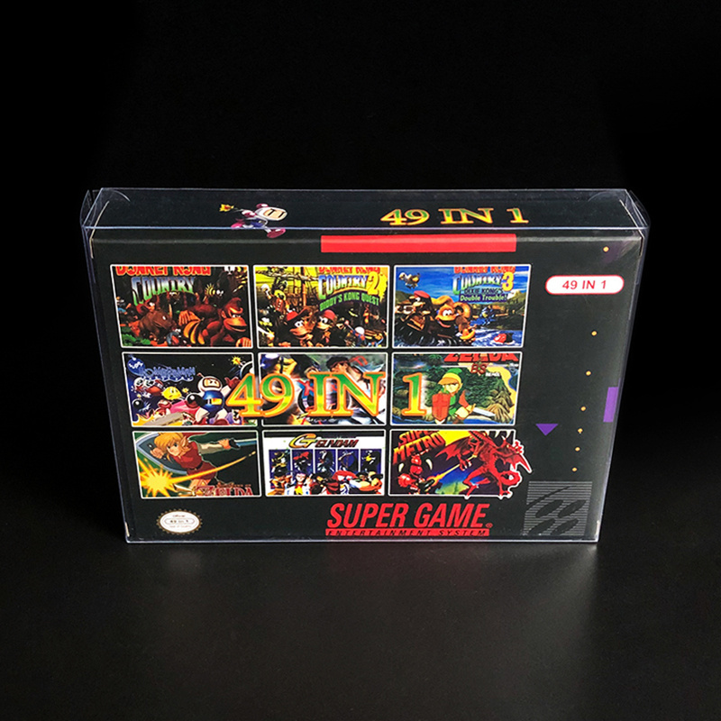 Super 49 in 1 Multi Game Box Case For SNES USA Version Video Game Console 49 in 1 Cartridge