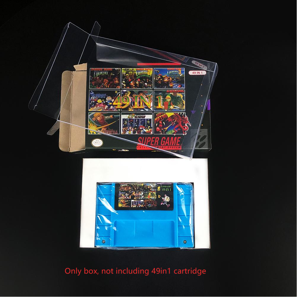 Super 49 in 1 Multi Game Box Case For SNES USA Version Video Game Console 49 in 1 Cartridge