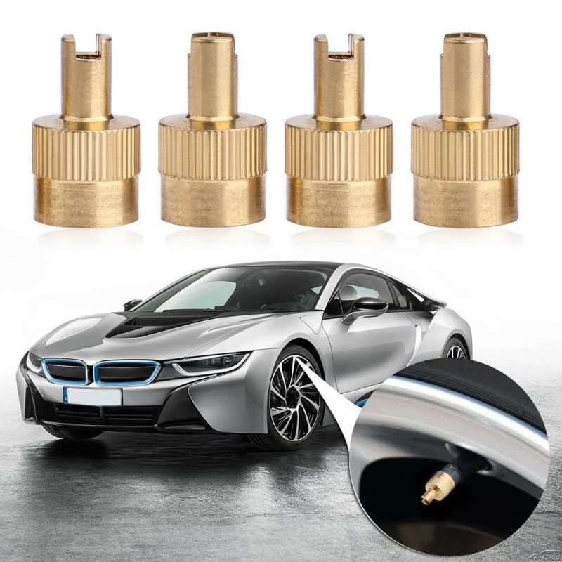 Slotted Head Valve Stem Caps with Core Remover Tool for Car Motorcycle for Schrader valves