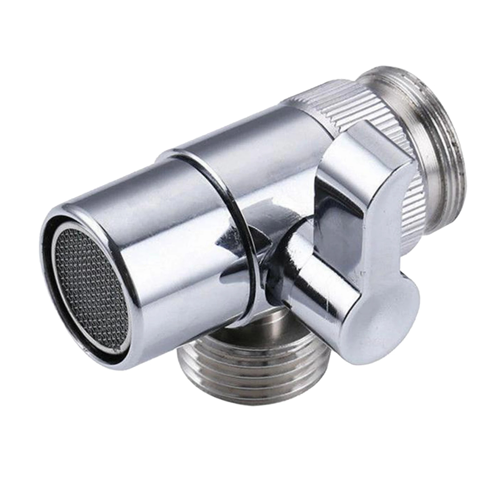 3 Way Metal T-Adapter With Shut-Off Valve Connector Solid Brass Shower Arm Diverter Valve Handshower