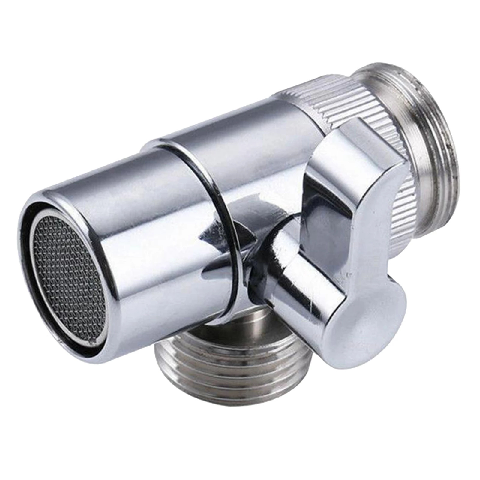 3 Way Metal T-Adapter With Shut-Off Valve Connector Solid Brass Shower Arm Diverter Valve Handshower