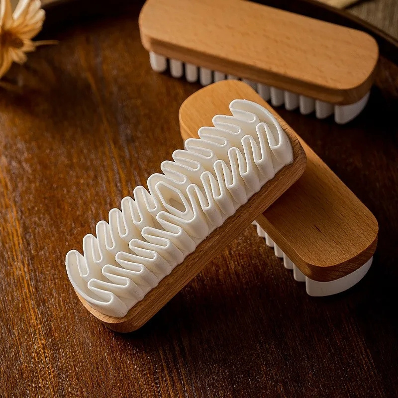 Multi-Function Suede Abrasive Cleaning Brush Beech Wood Snow Boot Glue Remover for Leather Clothing Care