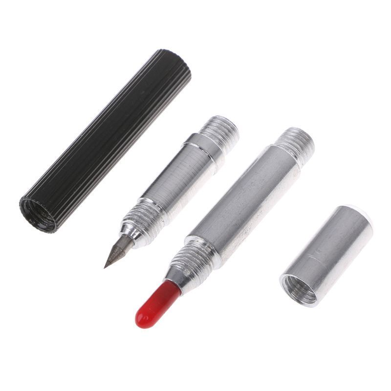 Double End Sharp Tungsten Steel Tip Scriber Clip Pen Ceramics Glass Shell Metal Construction Marking Tools 137mm