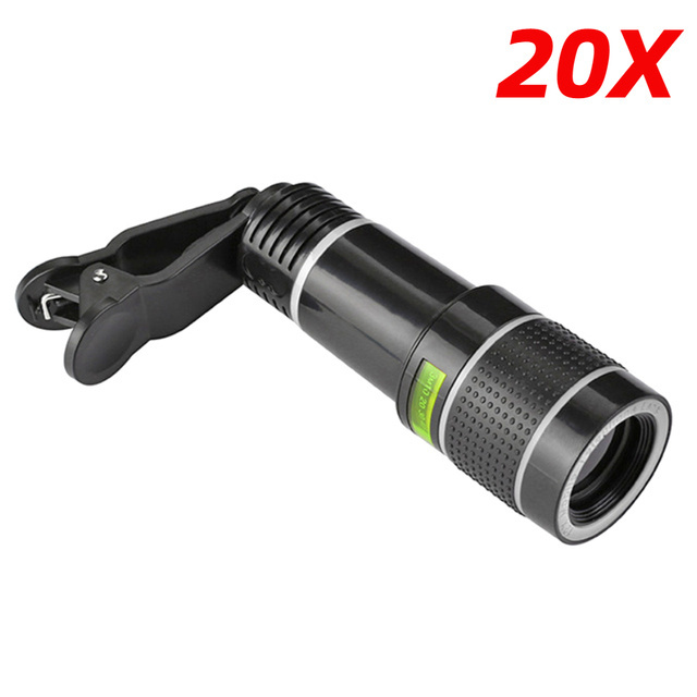 Universal 20X/12X/8X Zoom Wide Angle Fish Eye Lens HD Camera Lens  for Mobile Phone