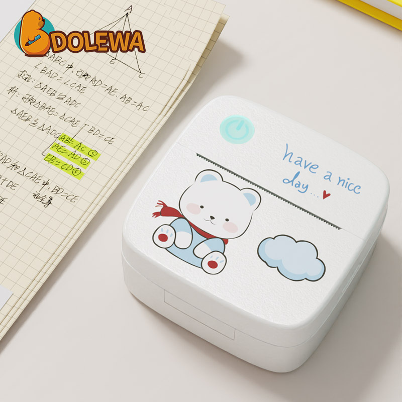 Lai Lai Bear 203dpi 53mm Printing Stickers Wireless Inkless Mini Pocket Label Notes Portable Photo Printer