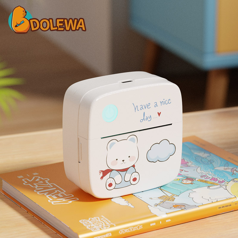 Lai Lai Bear 203dpi 53mm Printing Stickers Wireless Inkless Mini Pocket Label Notes Portable Photo Printer