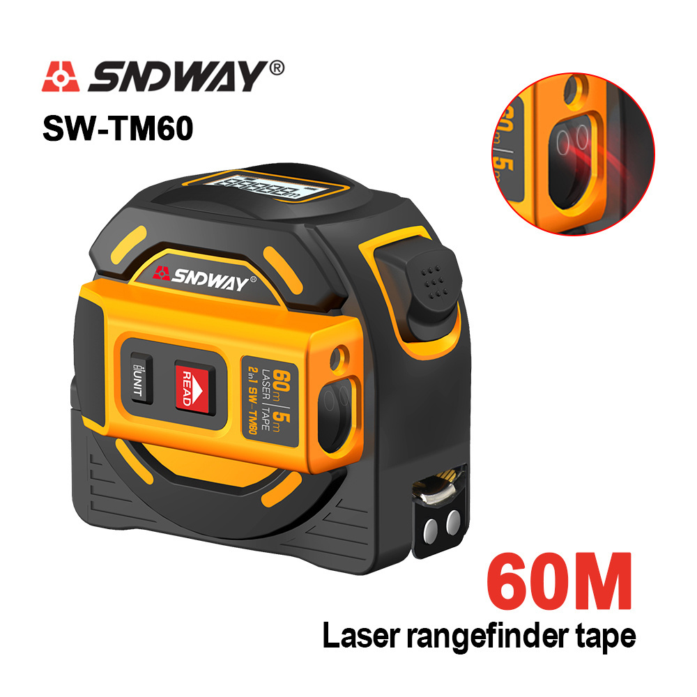 SNDWAY new Laser distance meter Tape rangefinder multi function Self-Locking Hand Tool Device SW-TM60