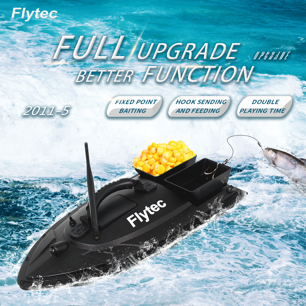 Flytec RC Boat 2011-5 Fish Finder Fish Boat 1.5kg 500m Remote Control Fishing Bait Boat Ship Speedboat RC Toys 5.4km/h