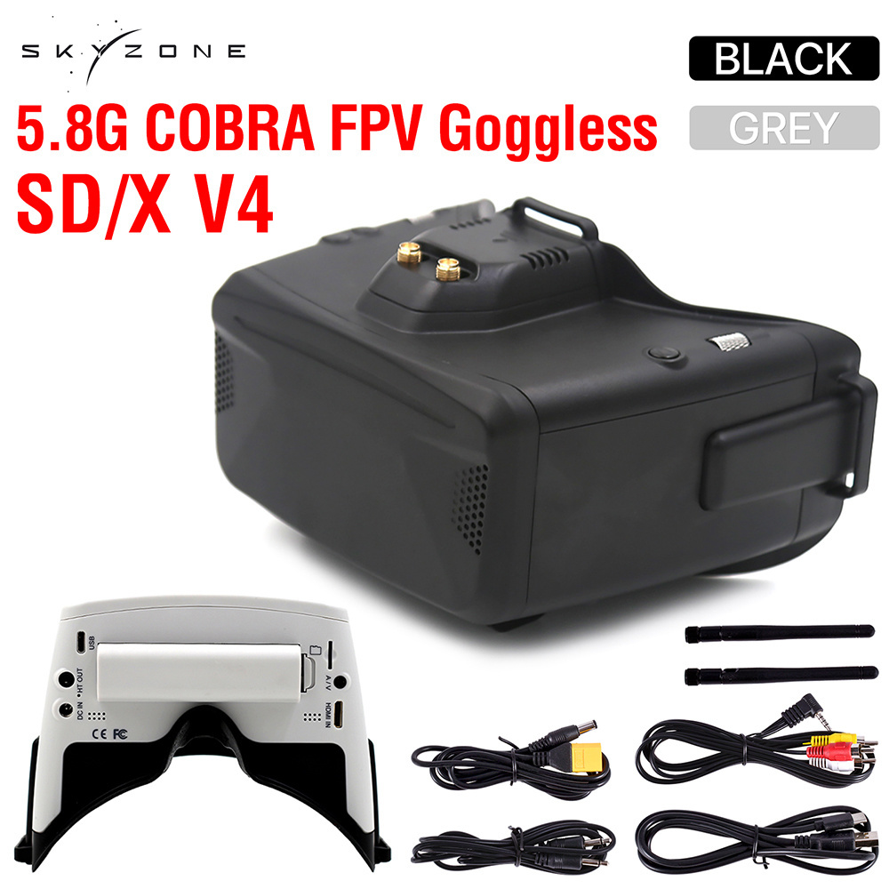 2024 Xueren New Skyzone Cobra X V4 FPV Goggles 5.8Ghz 48CH FPV Receiver 1280x720 LCD with DVR for RC Airplane FPV Racing Drone