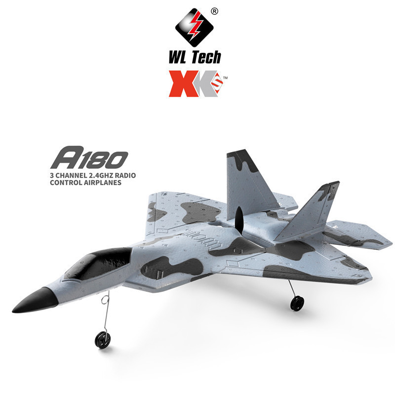 Newest WLtoys XK A180 RC Airplane 2.4GHz 3 Channel 6-Axis Gyro F22 RC Plane Glider Throwing Wingspan Foam Planes Fixed