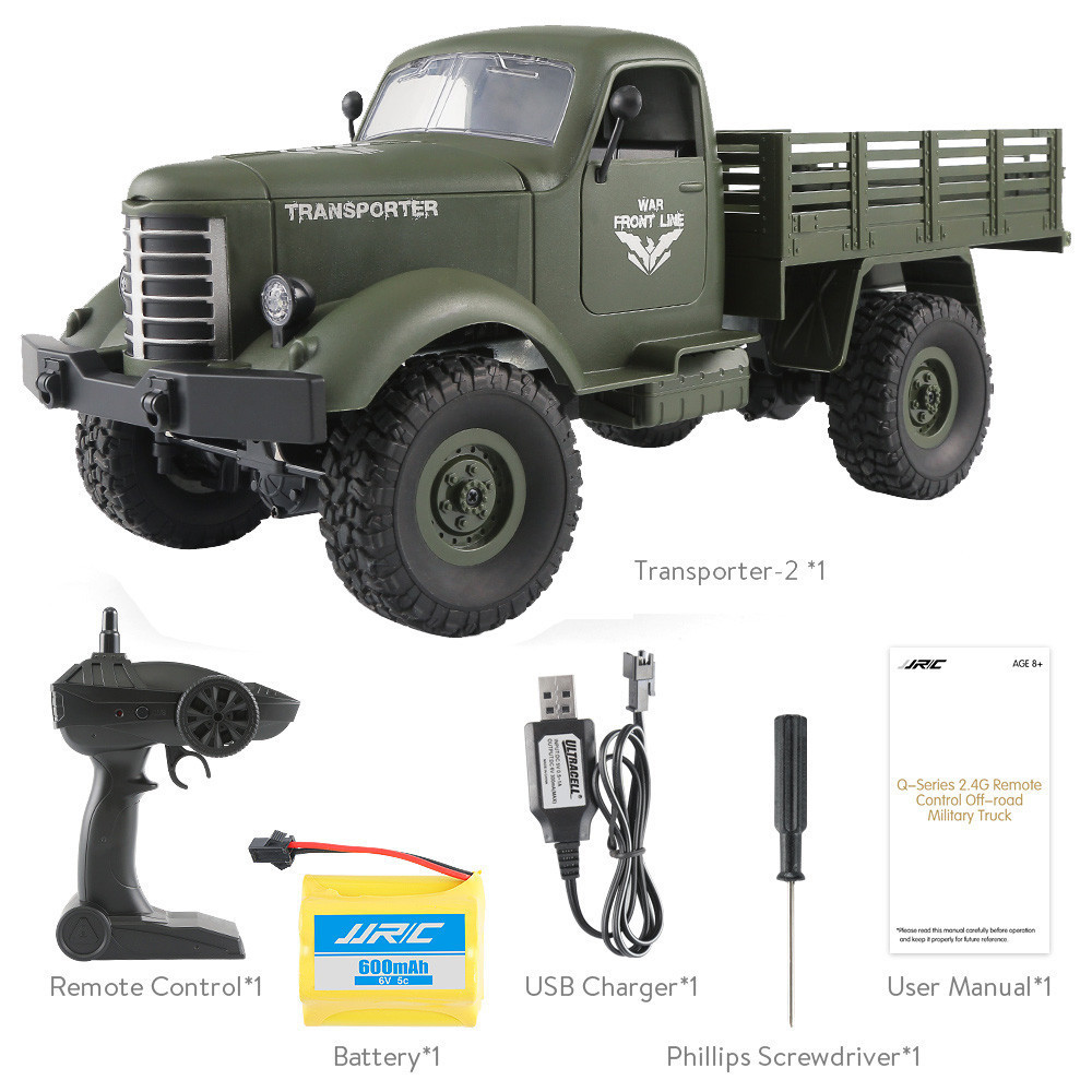 2020 XUEREN JJRC Q61 RC Truck 2.4G powerful engine Remote Control 4WD Tracked Off-Road Military Truck Car RTR Toy