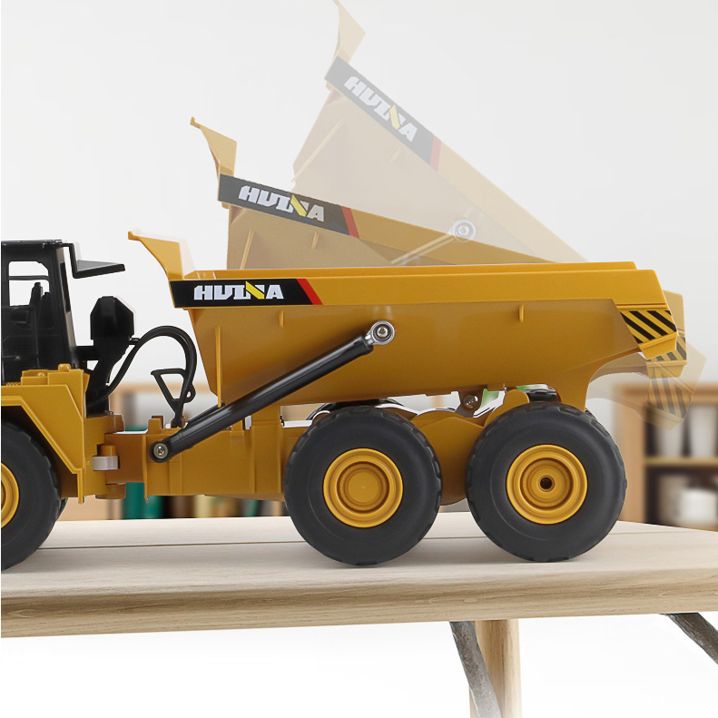 XUEREN HUINA 1568 RC Dumper Remote Control Alloy Dump Truck Tractor 2.4GHz Model Engineering Vehicle Excavator Toys