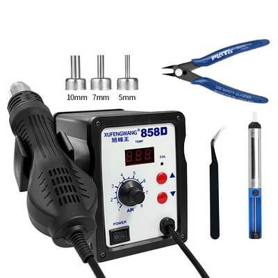 Adjustable temperature 858D welding table set 2-in-1 heat gun welding table electronic tool repair soldering iron