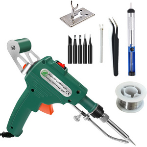 New thermostatic automatic tin delivery soldering gun 60W green household 110/220V welding repair total electric soldering i set