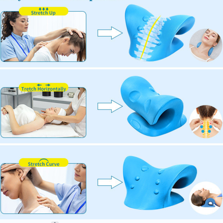 Factory Wholesale Chiropractic Back Massager Neck and Shoulder Pillow  Relax Pain Relief Cervical Neck Traction Pillow Device