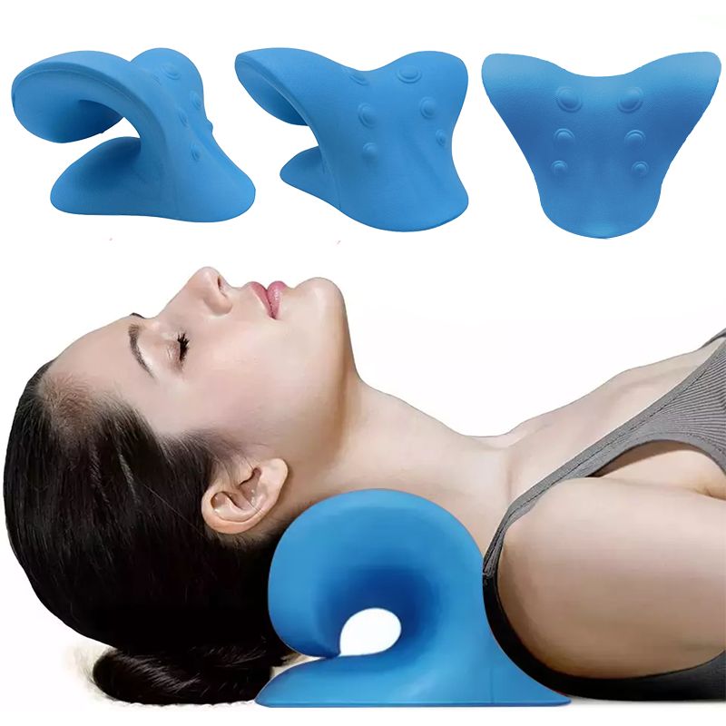 Factory Wholesale Chiropractic Back Massager Neck and Shoulder Pillow  Relax Pain Relief Cervical Neck Traction Pillow Device