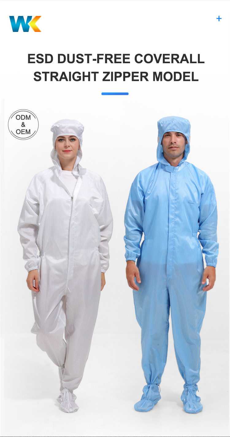 Antistatic Coverall ESD Garments ESD Safety Clothing Over With Hood Anti-Static One Piece Cleanroom Clothes