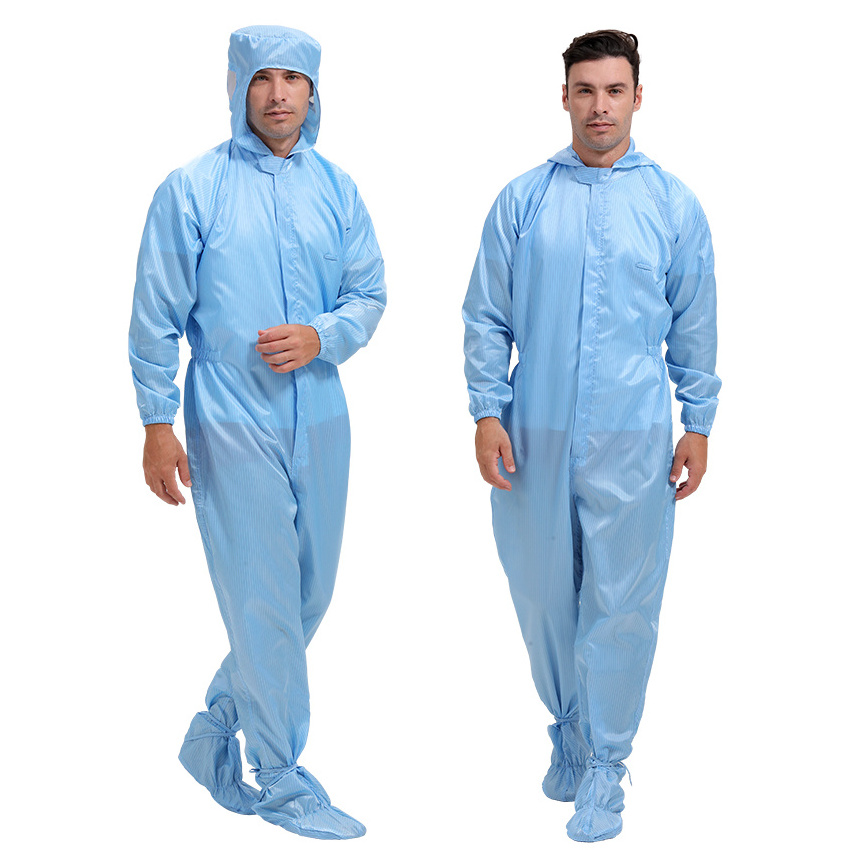 Antistatic Coverall ESD Garments ESD Safety Clothing Over With Hood Anti-Static One Piece Cleanroom Clothes