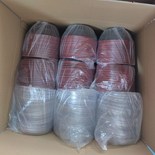 550ml 700 1000 ml Red Black Ramen Takeaway Round Bowl Disposable Thickened Plastic Pet Restaurant Disposable Bowls to Go