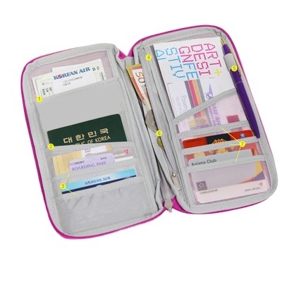 Men and women wallet ID card credit card holder airplane ticket check storage bag package multifunctional passport bag