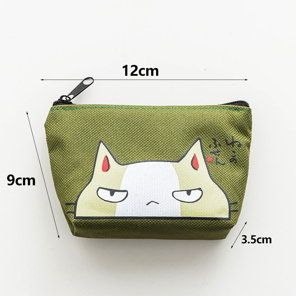 Custom Canvas Fabric Small zippered pouch For Women Cute Printed Mini Change Wallet Key Money Bag  coin purse