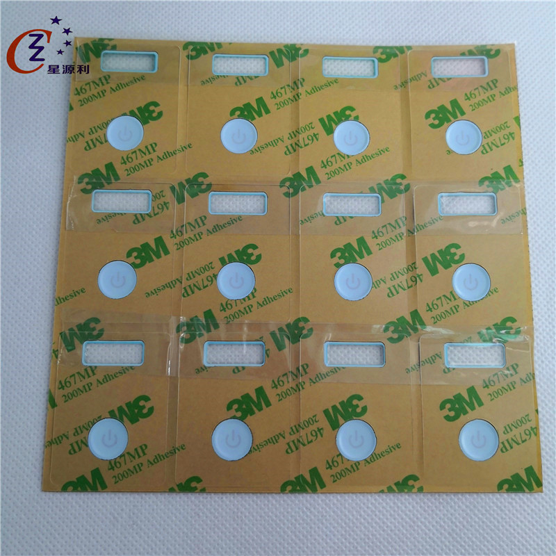 Custom embossed panel sticker/ graphic overlay/ labels with 3M adhesive