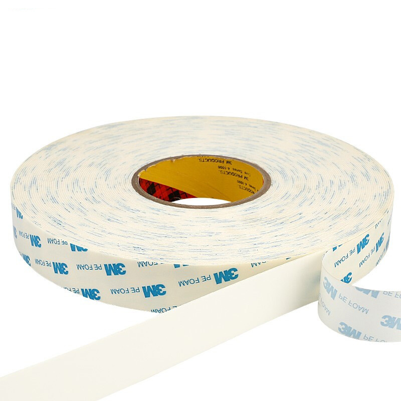 White 1600T waterproof polyethylene acrylic glue double sided PE foam adhesive tape