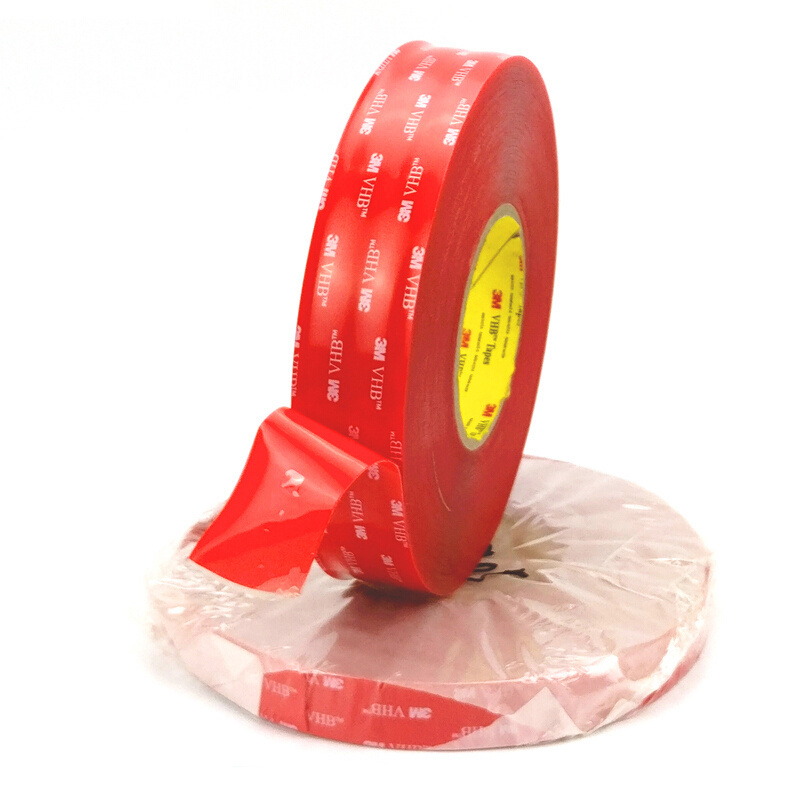 Clear double-sided red film acrylic vhb foam adhesive tape for Permanent adhesion