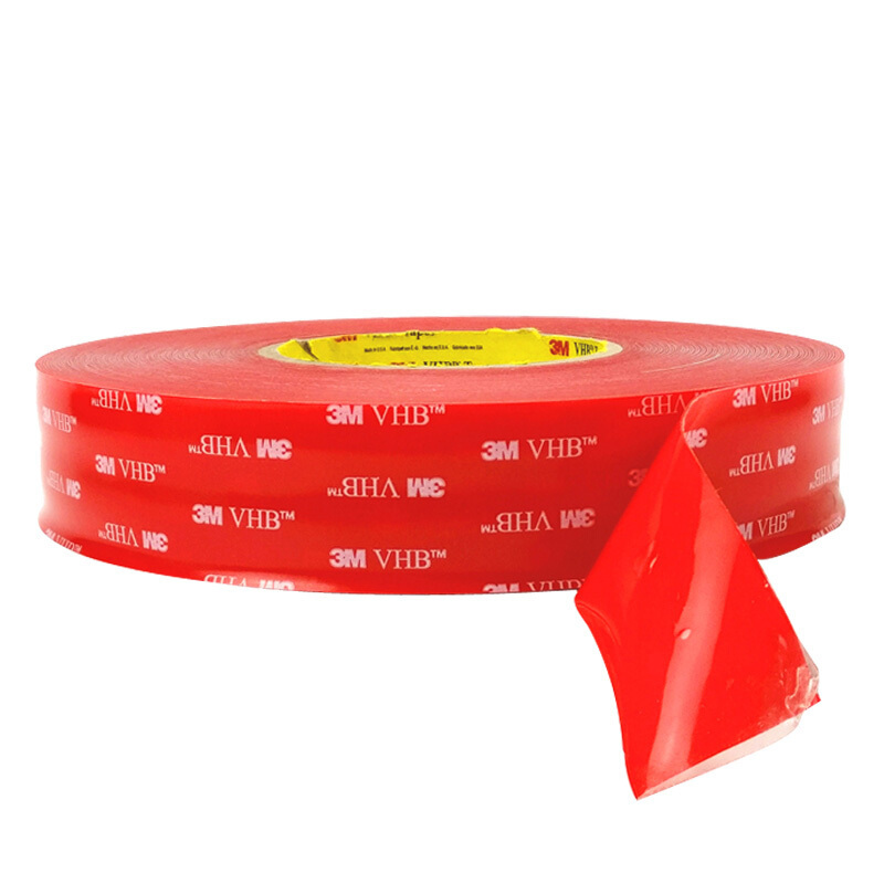 Clear double-sided red film acrylic vhb foam adhesive tape for Permanent adhesion