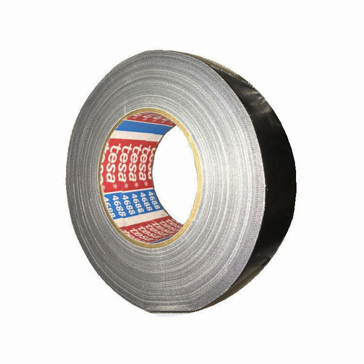 Best Selling Single Side Adhesive Binding Cloth Binding Tape 4688 50m  Black Sliver PE Coating Cloth Duct Tape