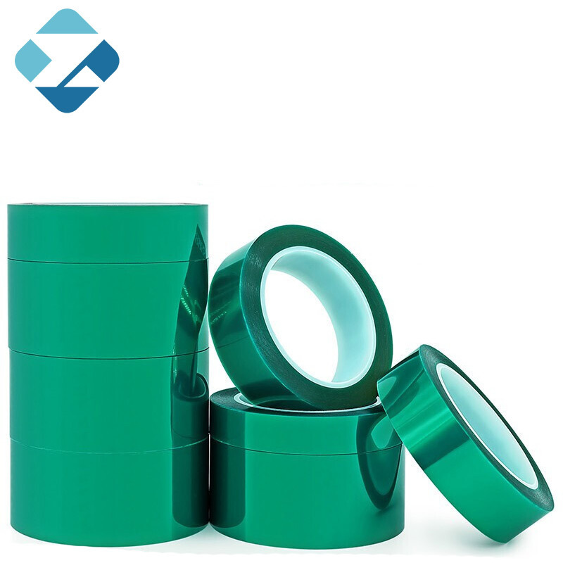 High Heat Green PET Film Silicone Adhesive Tape Excellent  Bonding Metal/Plastic/Glass Single Sided Polyester Film Adhesive Tape