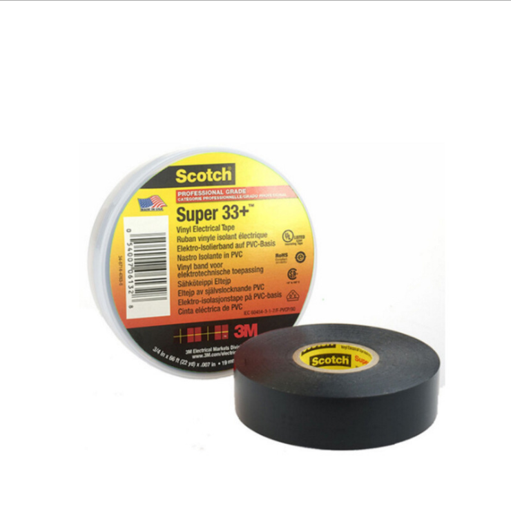 Black Strong Flame Retardant rubber Adhesive Super 33+ Fireproof Plastic PVC Vinyl Electrical Insulating Tape