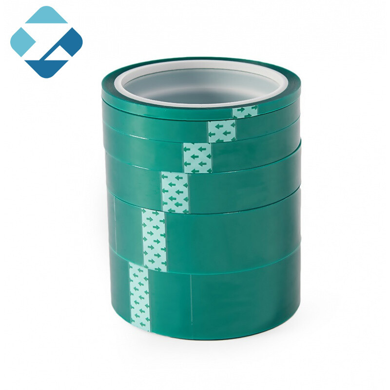 High Heat Green PET Film Silicone Adhesive Tape Excellent  Bonding Metal/Plastic/Glass Single Sided Polyester Film Adhesive Tape