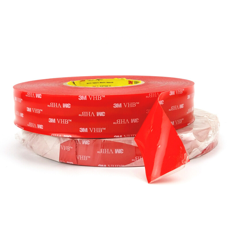 Clear double-sided red film acrylic vhb foam adhesive tape for Permanent adhesion