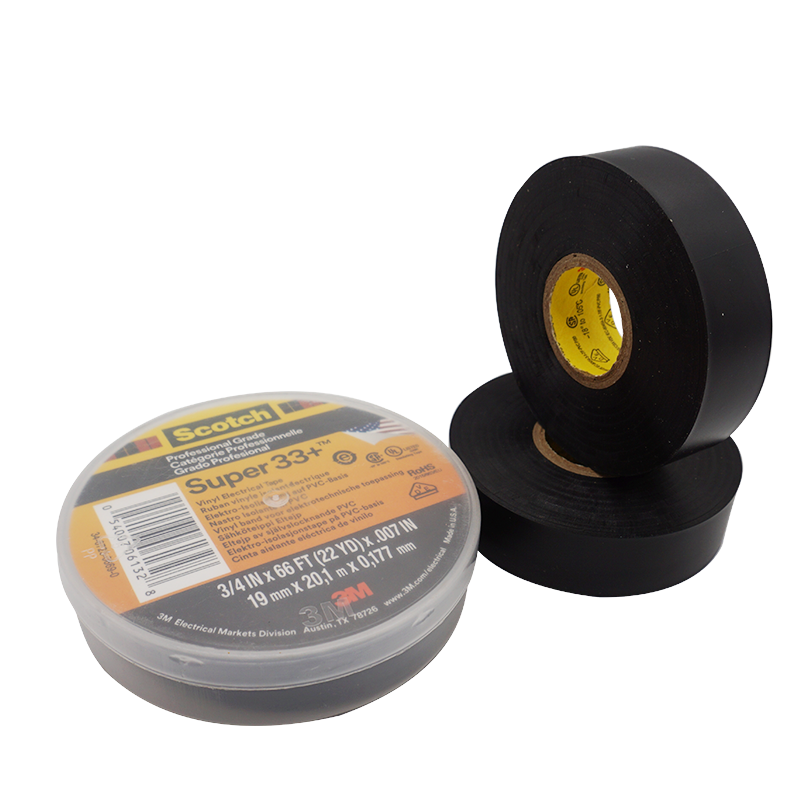 Vinyl electrical insulation tape Super 33+ pvc 0.18mm black rubber adhesive Insulating for electrical application