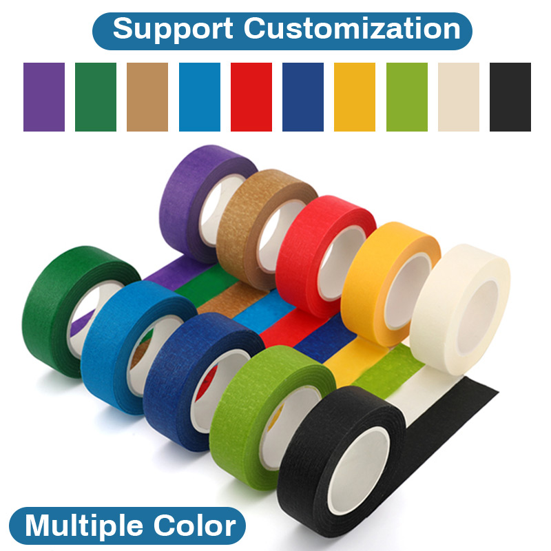 General Purpose Crepe Paper Automotive 317H Colored  Masking Tape Paper High Adhesive UV Resistant