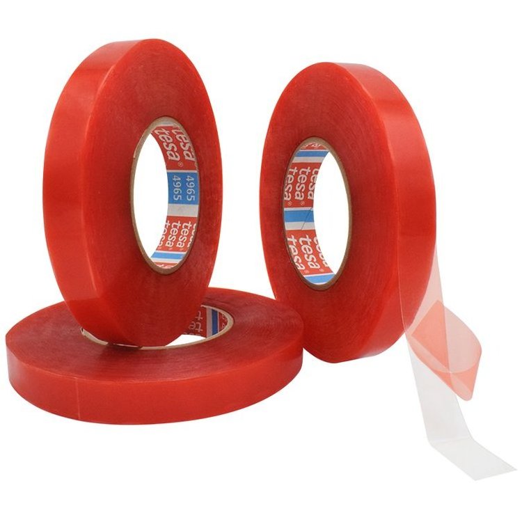 General Purpose Red Film PET Tape Tesa 4965 Double Sided Polyester Adhesive Tape for Nameplate Identification Fixed